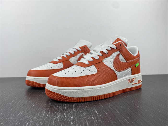 Luis Vitton Nike Air Force 1 Low By Virgil Abloh White Orange